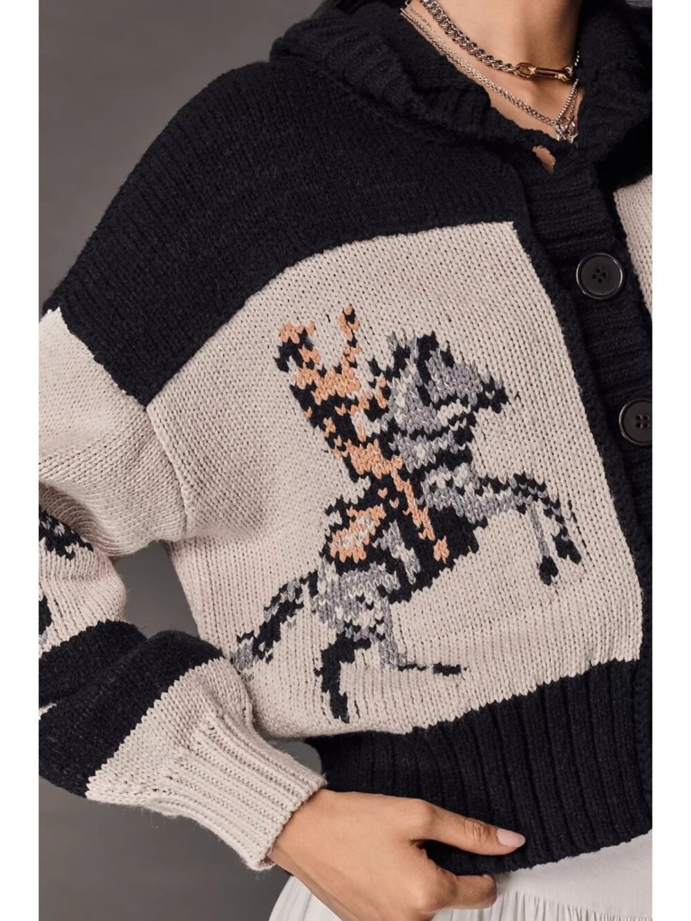 Anthropologie Pilcro Horse Graphic Cardigan Sweater XS - Picture 3 of 3